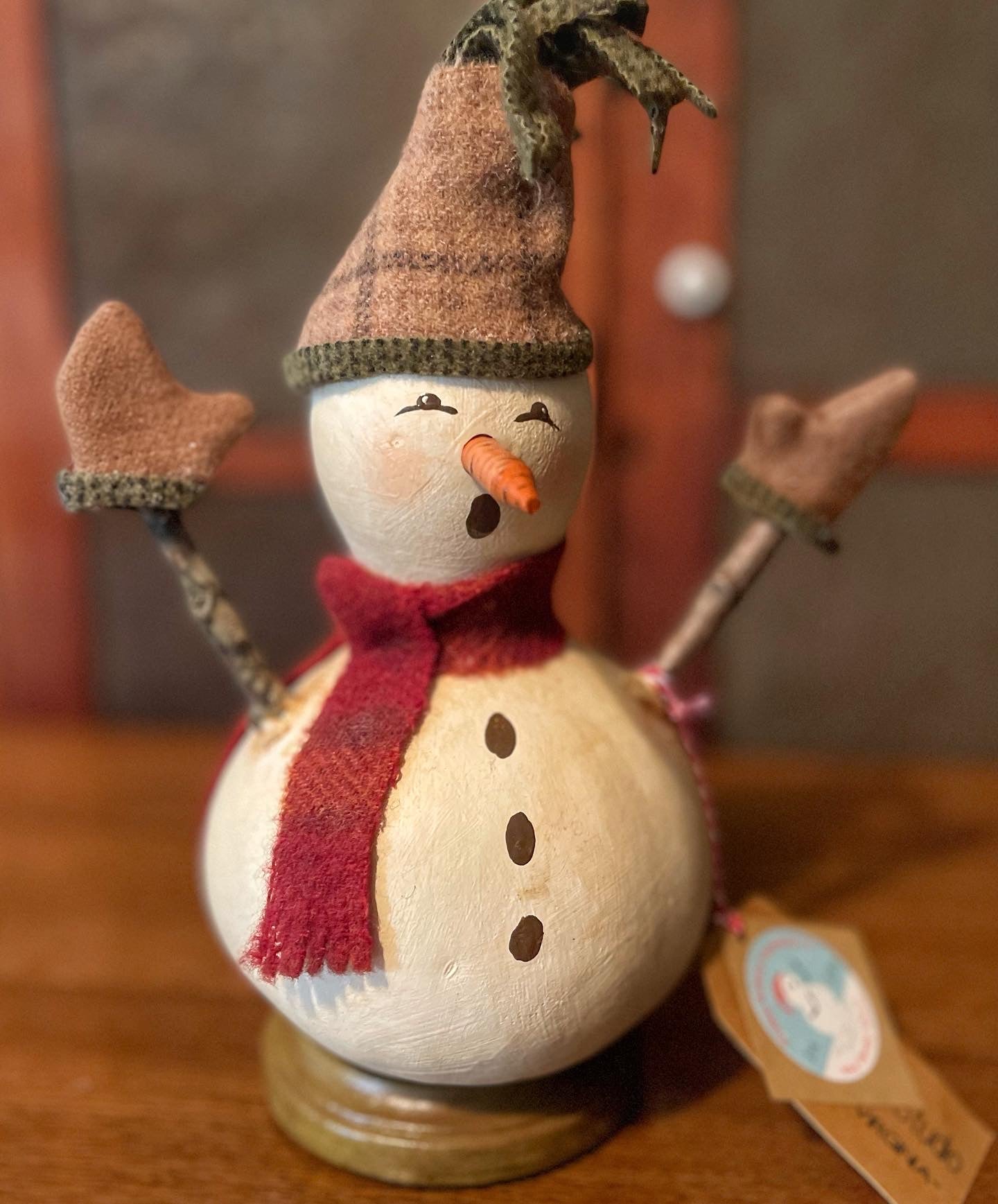 Soggy Bottom Snowman (with mittens; small stand)