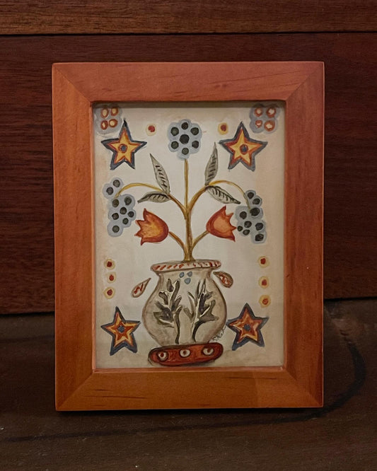 Miniature Watercolor (Original) Painting -Fraktur