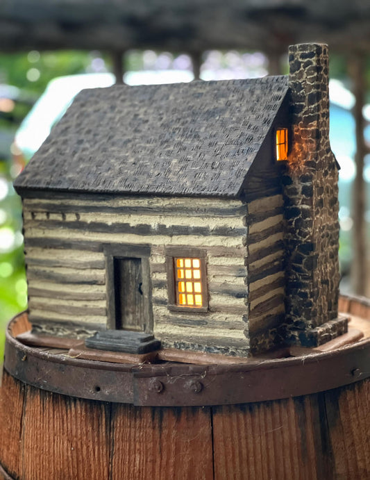 Miniature Folk Art Cabin