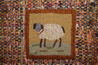 Woolly Little Lamb Rug Hooking Pattern on Linen
